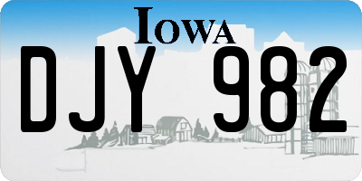 IA license plate DJY982