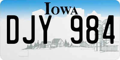 IA license plate DJY984