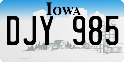 IA license plate DJY985