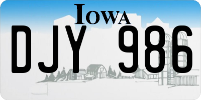 IA license plate DJY986