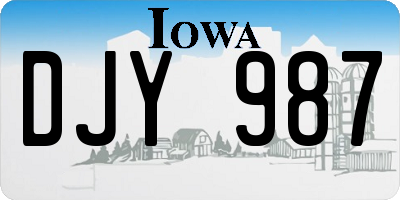 IA license plate DJY987