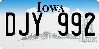 IA license plate DJY992