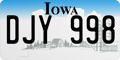 IA license plate DJY998