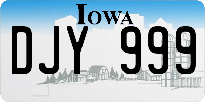 IA license plate DJY999