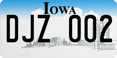 IA license plate DJZ002