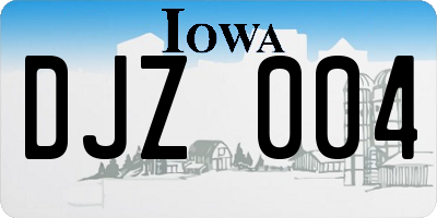 IA license plate DJZ004