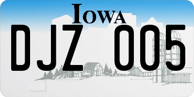 IA license plate DJZ005