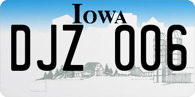 IA license plate DJZ006