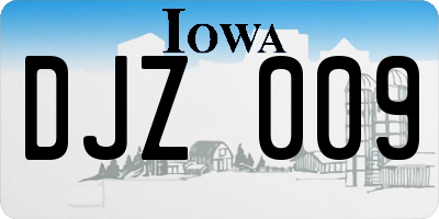IA license plate DJZ009