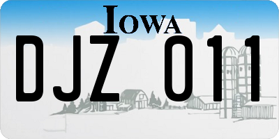 IA license plate DJZ011