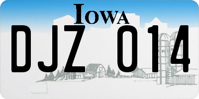 IA license plate DJZ014