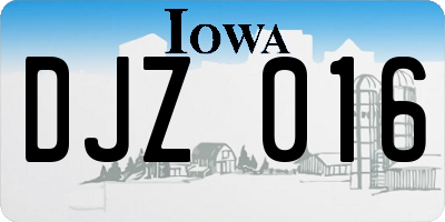 IA license plate DJZ016