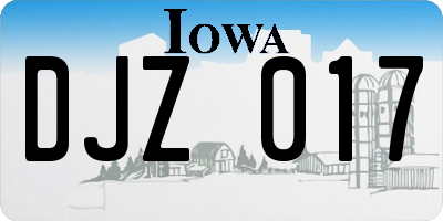 IA license plate DJZ017