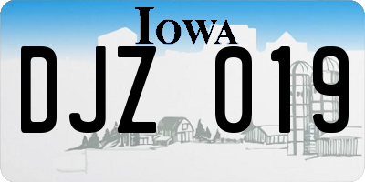 IA license plate DJZ019