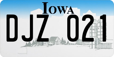 IA license plate DJZ021