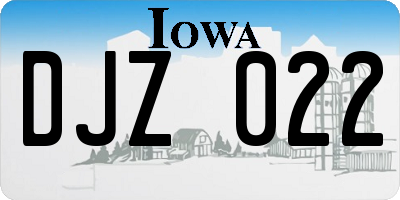 IA license plate DJZ022