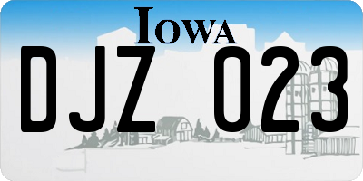 IA license plate DJZ023