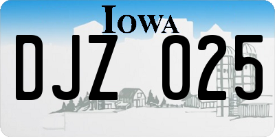 IA license plate DJZ025