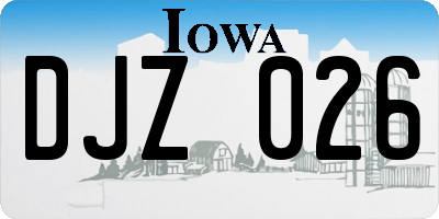 IA license plate DJZ026
