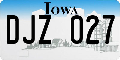 IA license plate DJZ027