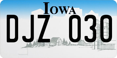 IA license plate DJZ030
