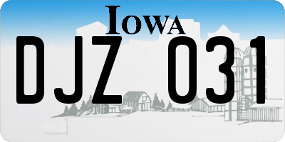 IA license plate DJZ031