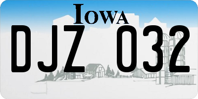 IA license plate DJZ032