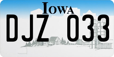 IA license plate DJZ033