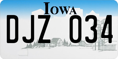 IA license plate DJZ034