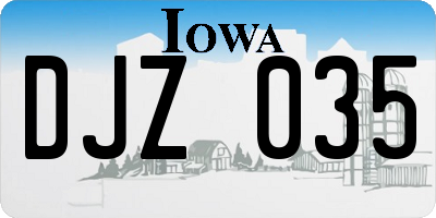 IA license plate DJZ035