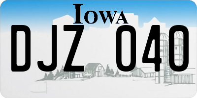 IA license plate DJZ040
