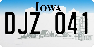 IA license plate DJZ041