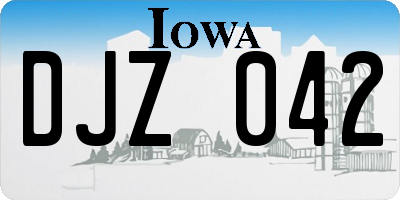 IA license plate DJZ042