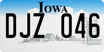 IA license plate DJZ046