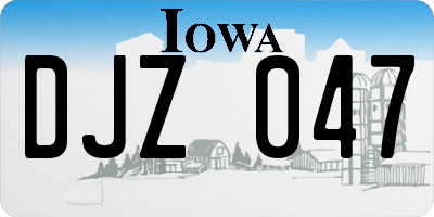 IA license plate DJZ047