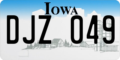 IA license plate DJZ049