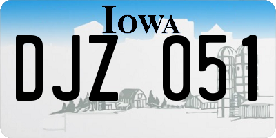 IA license plate DJZ051