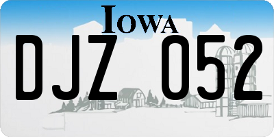 IA license plate DJZ052