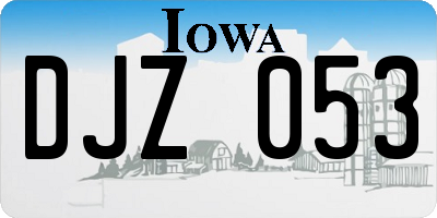 IA license plate DJZ053