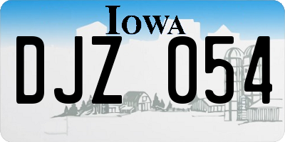 IA license plate DJZ054