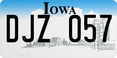 IA license plate DJZ057