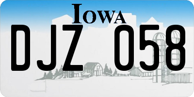 IA license plate DJZ058