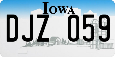 IA license plate DJZ059