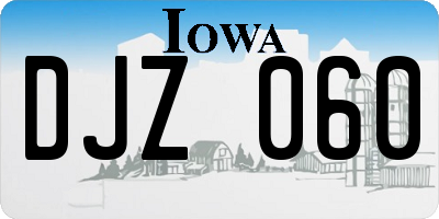 IA license plate DJZ060