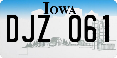 IA license plate DJZ061