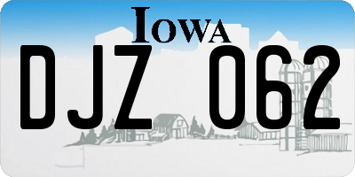 IA license plate DJZ062