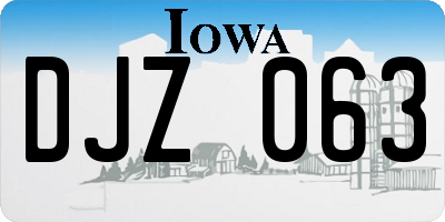 IA license plate DJZ063