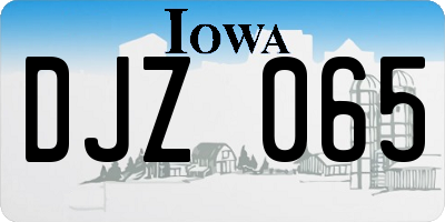 IA license plate DJZ065