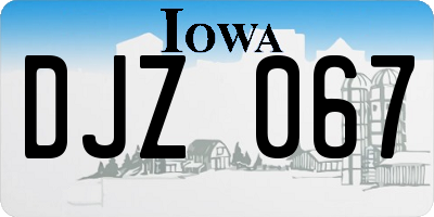 IA license plate DJZ067