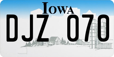 IA license plate DJZ070
